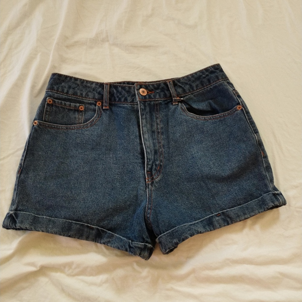 High-Waisted Denim Mom Shorts